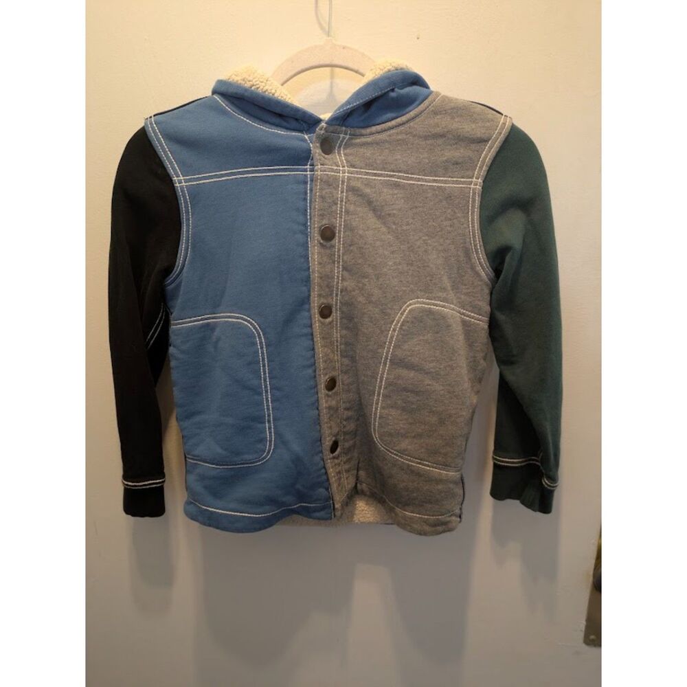 Hanna Andersson Kids Multicolor Sherpa Lined Colorblock Hoodie Size 6-7